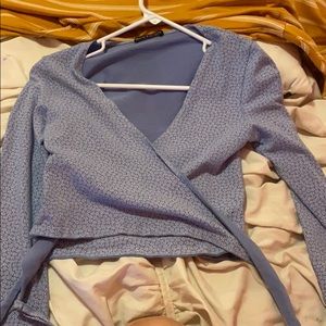 blue brandy wrap top